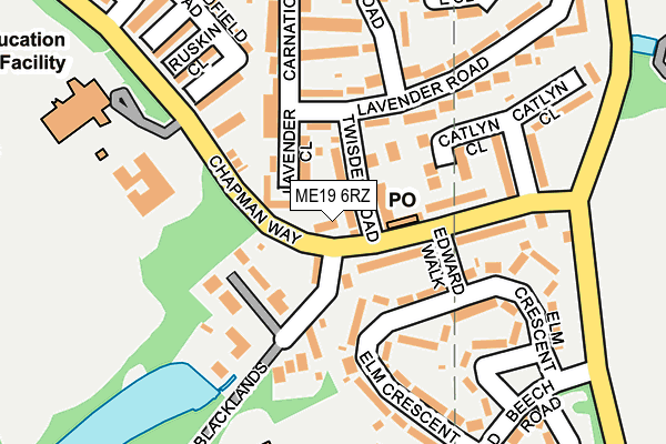 ME19 6RZ map - OS OpenMap – Local (Ordnance Survey)