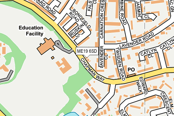 ME19 6SD map - OS OpenMap – Local (Ordnance Survey)