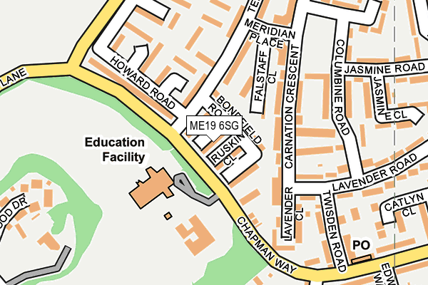 ME19 6SG map - OS OpenMap – Local (Ordnance Survey)