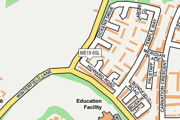 ME19 6SL map - OS OpenMap – Local (Ordnance Survey)