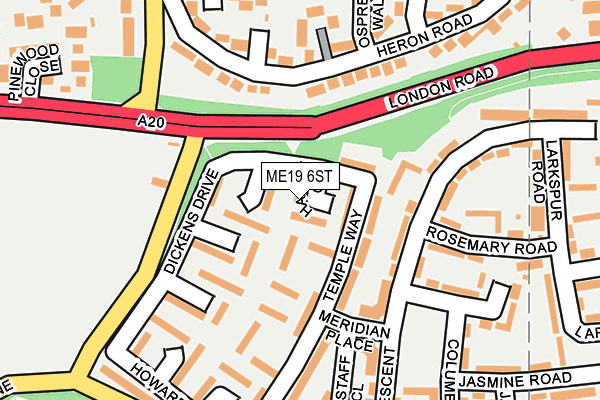 ME19 6ST map - OS OpenMap – Local (Ordnance Survey)