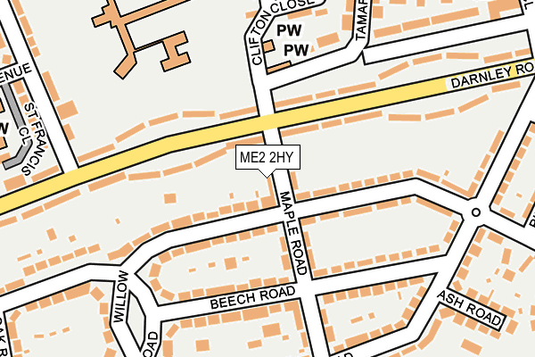 ME2 2HY map - OS OpenMap – Local (Ordnance Survey)