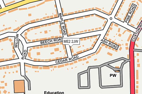 ME2 2JW map - OS OpenMap – Local (Ordnance Survey)