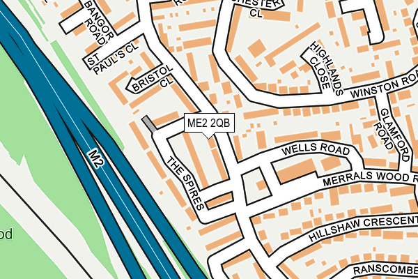 ME2 2QB map - OS OpenMap – Local (Ordnance Survey)