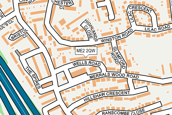 ME2 2QW map - OS OpenMap – Local (Ordnance Survey)