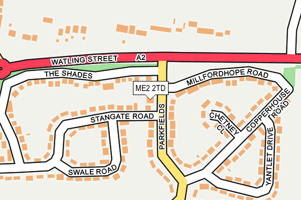 ME2 2TD map - OS OpenMap – Local (Ordnance Survey)