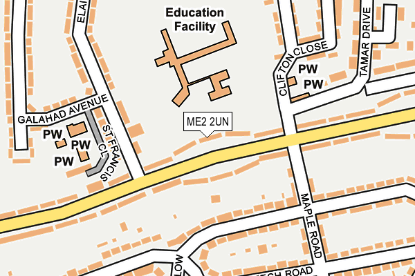 ME2 2UN map - OS OpenMap – Local (Ordnance Survey)