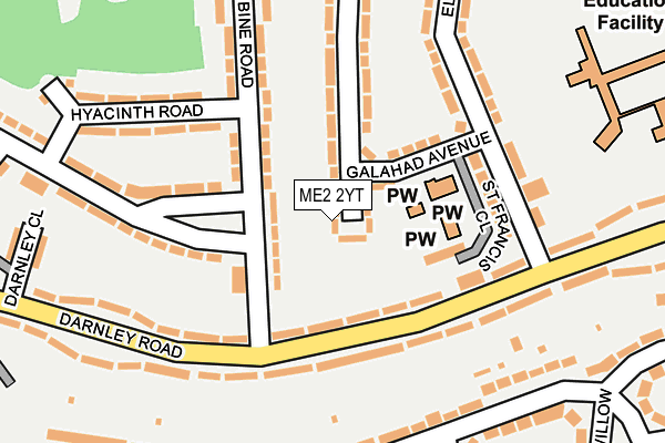ME2 2YT map - OS OpenMap – Local (Ordnance Survey)