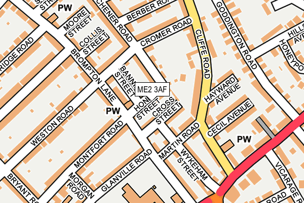 ME2 3AF map - OS OpenMap – Local (Ordnance Survey)