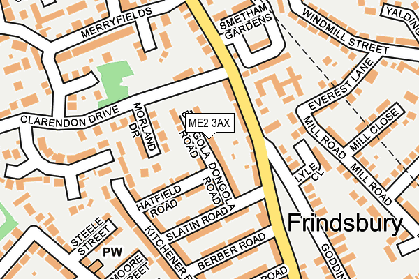 ME2 3AX map - OS OpenMap – Local (Ordnance Survey)