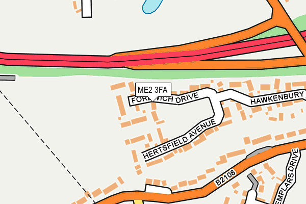 ME2 3FA map - OS OpenMap – Local (Ordnance Survey)