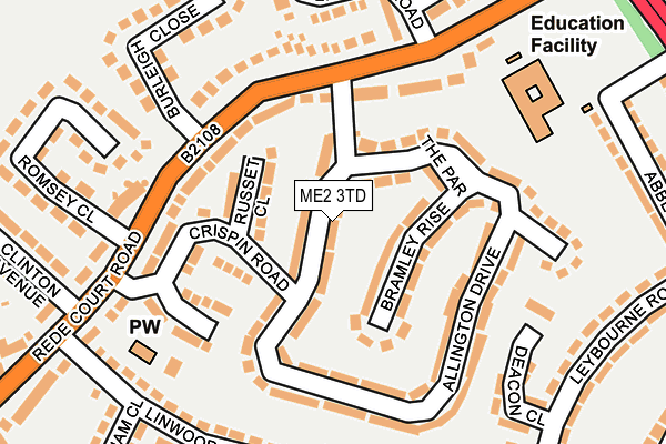 ME2 3TD map - OS OpenMap – Local (Ordnance Survey)