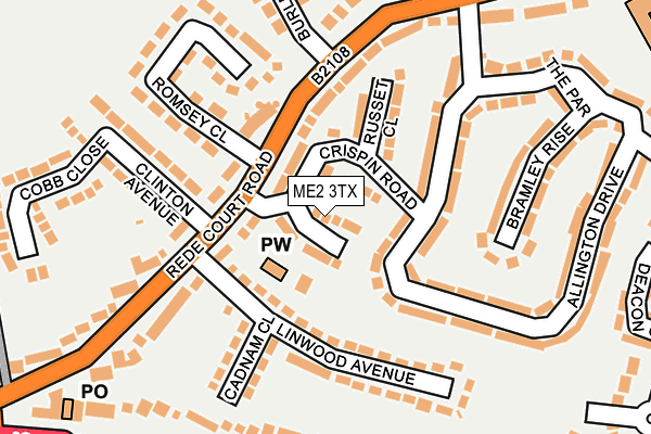 ME2 3TX map - OS OpenMap – Local (Ordnance Survey)