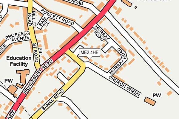ME2 4HE map - OS OpenMap – Local (Ordnance Survey)
