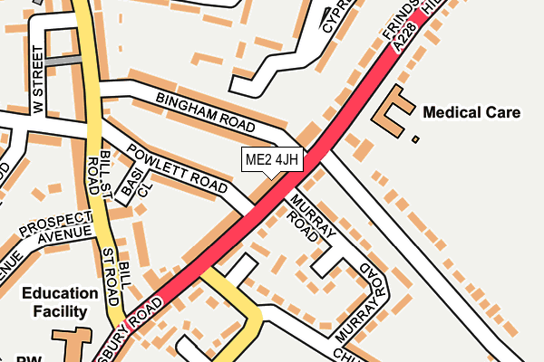 ME2 4JH map - OS OpenMap – Local (Ordnance Survey)