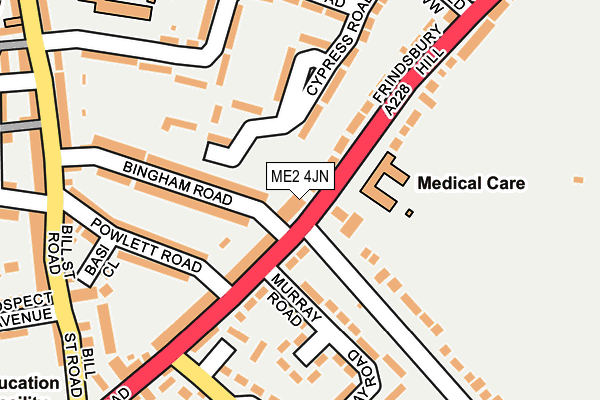 ME2 4JN map - OS OpenMap – Local (Ordnance Survey)