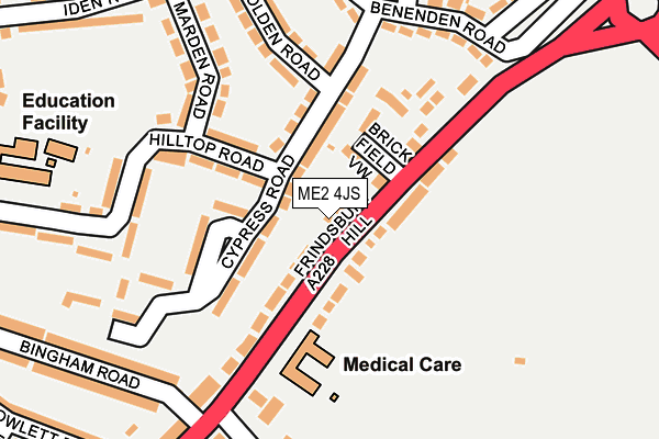 ME2 4JS map - OS OpenMap – Local (Ordnance Survey)
