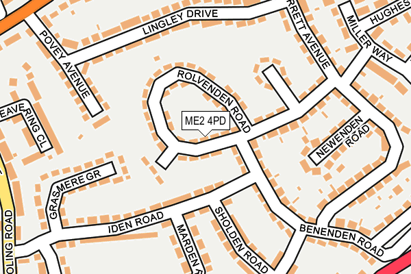 ME2 4PD map - OS OpenMap – Local (Ordnance Survey)