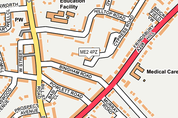 ME2 4PZ map - OS OpenMap – Local (Ordnance Survey)