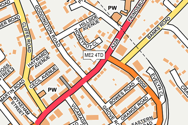 ME2 4TD map - OS OpenMap – Local (Ordnance Survey)