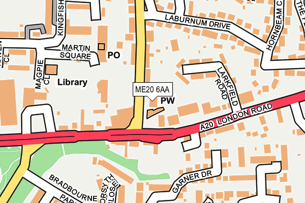 ME20 6AA map - OS OpenMap – Local (Ordnance Survey)
