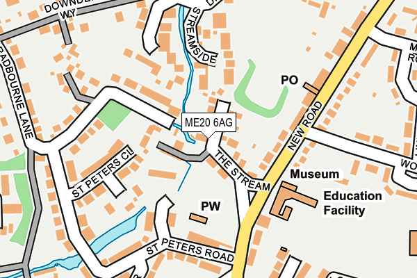 ME20 6AG map - OS OpenMap – Local (Ordnance Survey)