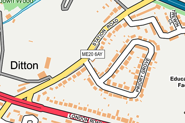 ME20 6AY map - OS OpenMap – Local (Ordnance Survey)