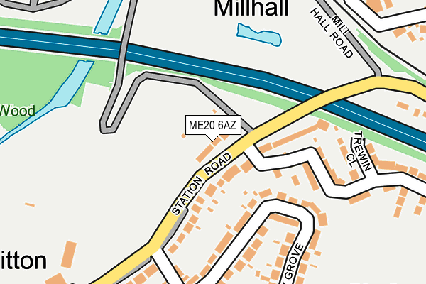 ME20 6AZ map - OS OpenMap – Local (Ordnance Survey)