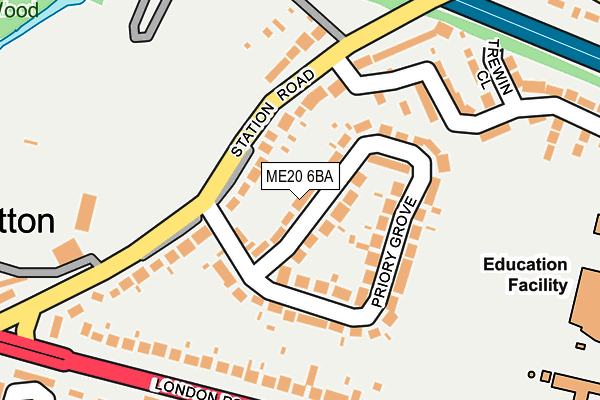 ME20 6BA map - OS OpenMap – Local (Ordnance Survey)