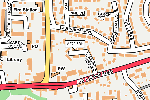 ME20 6BH map - OS OpenMap – Local (Ordnance Survey)