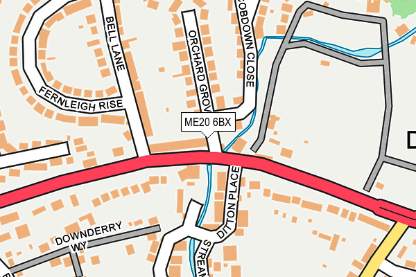 ME20 6BX map - OS OpenMap – Local (Ordnance Survey)