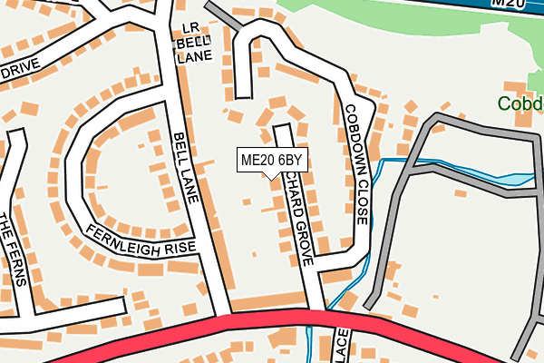 ME20 6BY map - OS OpenMap – Local (Ordnance Survey)