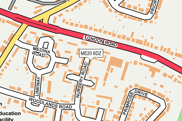 ME20 6DZ map - OS OpenMap – Local (Ordnance Survey)