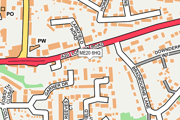 ME20 6HQ map - OS OpenMap – Local (Ordnance Survey)