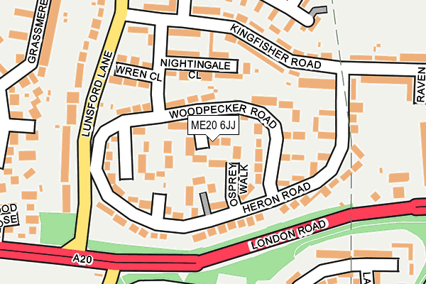 ME20 6JJ map - OS OpenMap – Local (Ordnance Survey)