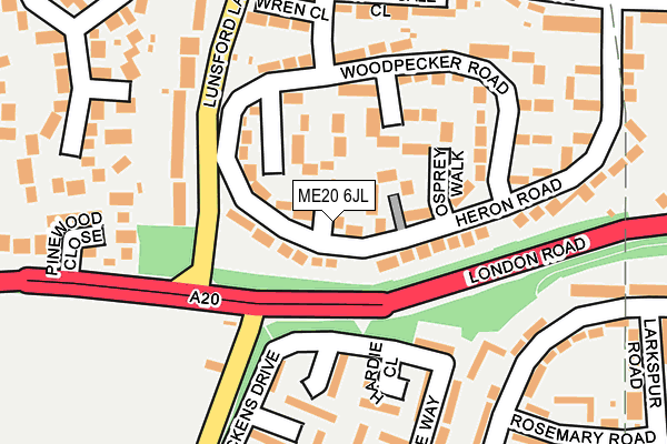 ME20 6JL map - OS OpenMap – Local (Ordnance Survey)