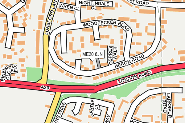 ME20 6JN map - OS OpenMap – Local (Ordnance Survey)