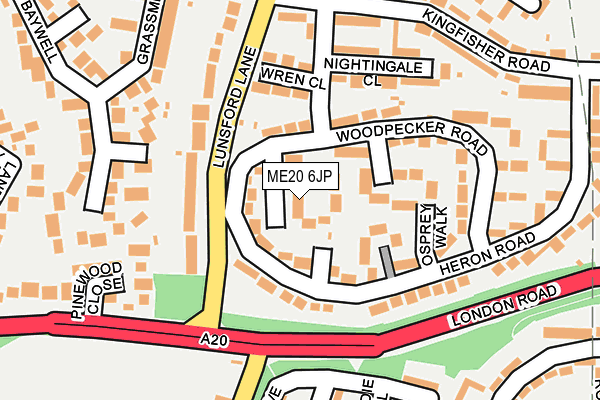 ME20 6JP map - OS OpenMap – Local (Ordnance Survey)