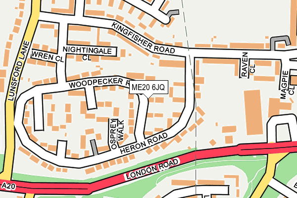 ME20 6JQ map - OS OpenMap – Local (Ordnance Survey)