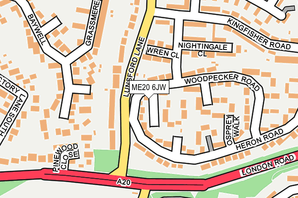 ME20 6JW map - OS OpenMap – Local (Ordnance Survey)