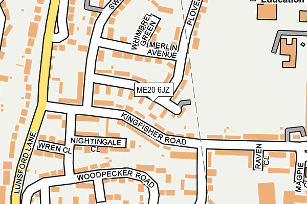 ME20 6JZ map - OS OpenMap – Local (Ordnance Survey)