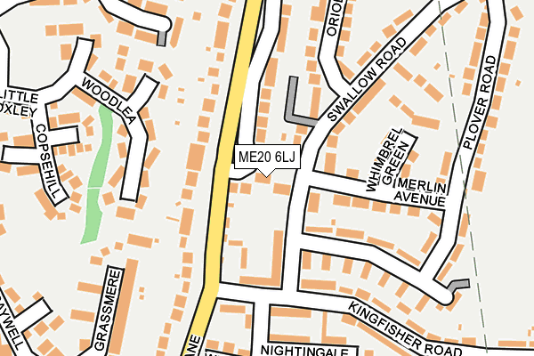 ME20 6LJ map - OS OpenMap – Local (Ordnance Survey)
