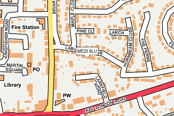 ME20 6LU map - OS OpenMap – Local (Ordnance Survey)