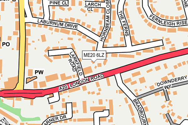 ME20 6LZ map - OS OpenMap – Local (Ordnance Survey)