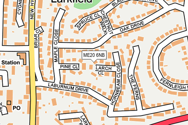 ME20 6NB map - OS OpenMap – Local (Ordnance Survey)