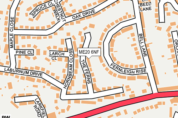 ME20 6NF map - OS OpenMap – Local (Ordnance Survey)