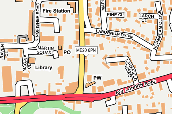 ME20 6PN map - OS OpenMap – Local (Ordnance Survey)