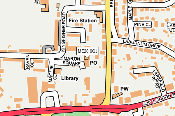 ME20 6QJ map - OS OpenMap – Local (Ordnance Survey)