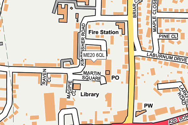 ME20 6QL map - OS OpenMap – Local (Ordnance Survey)