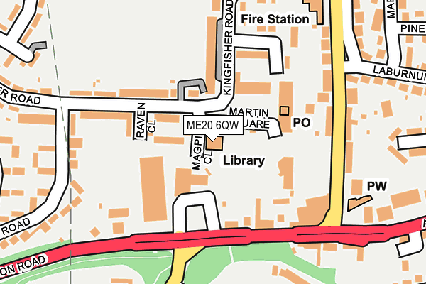 ME20 6QW map - OS OpenMap – Local (Ordnance Survey)